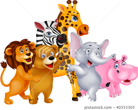 Animals Cartoon Posing Stock Illustration 40353305 Pixta
