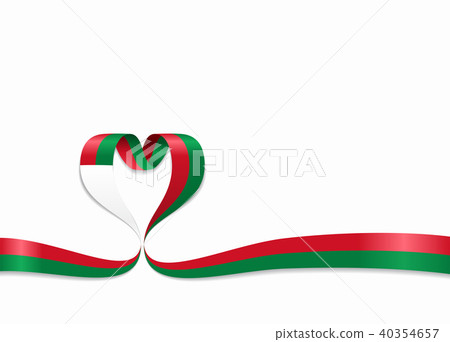 Madagascar flag heart-shaped ribbon. Vector illustration. Madagascar flag heart-shaped ribbon. Vector illustration. 40354657