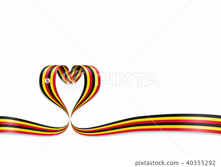 Ugandan flag heart-shaped ribbon. Vector illustration. Ugandan flag heart-shaped ribbon. Vector illustration. 40355292