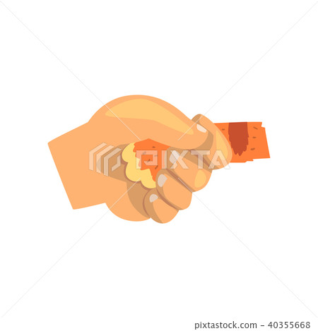 Human hand holding cat paw, friendship, training, veterinary care concept vector Illustration on a Human hand holding cat paw, friendship, training, veterinary care concept vector Illustration on a 40355668