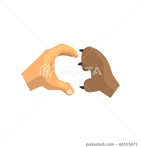 Human hand and dog paw making heart gesture, friends forever, training, veterinary care concept Human hand and dog paw making heart gesture, friends forever, training, veterinary care concept 40355671