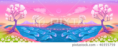 Fantasy landscape with castle Fantasy landscape with castle 40355759