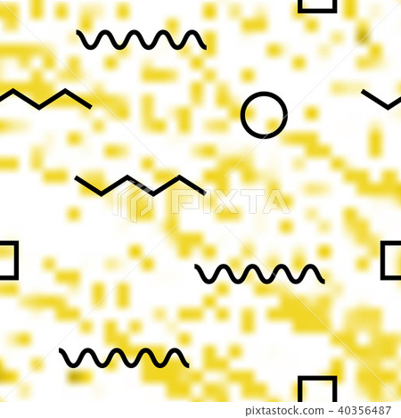 Beautiful Meadowlark Pixel Background with Memphis 40356487