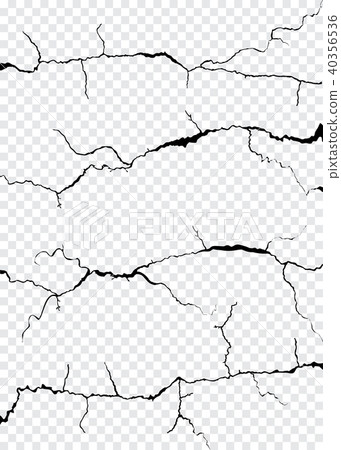 Vector Wall Cracks Isolated. Fracture Surface Effe 40356536
