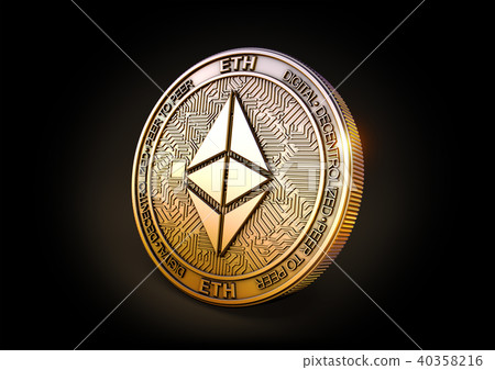 Ethereum - Cryptocurrency Coin. 3D rendering - Stock Illustration ...