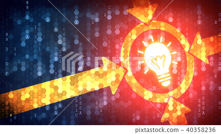 Idea Concept: Bulb Lamp - Image on Pixelated Background. Idea Concept: Bulb Lamp - Image on Pixelated Background. 40358236