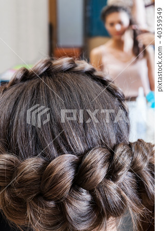 girl with braid in the mirror girl with braid in the mirror 40359549