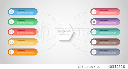 Infographic design elements with 10 options. - Stock Illustration ...