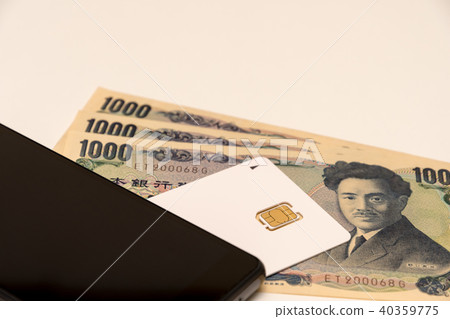 SIM card Sumaho thousand yen bill 40359775