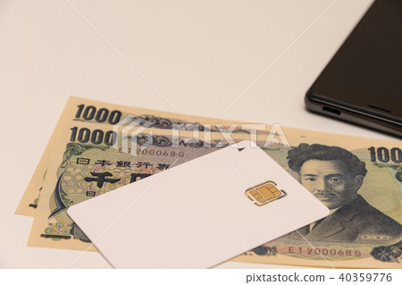 SIM card Sumaho thousand yen bill 40359776