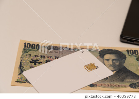 SIM card Sumaho thousand yen bill 40359778