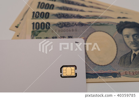 SIM card Sumaho thousand yen bill 40359785