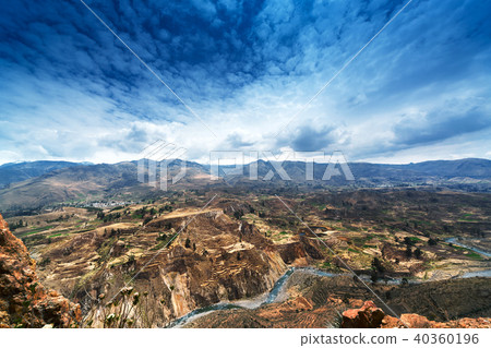 mountain and river in a sunny day 40360196