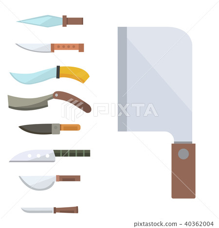 Knifes cooking chef meal kitchen utensil lunch razor stainless restaurant blade tool vector Knifes cooking chef meal kitchen utensil lunch razor stainless restaurant blade tool vector 40362004