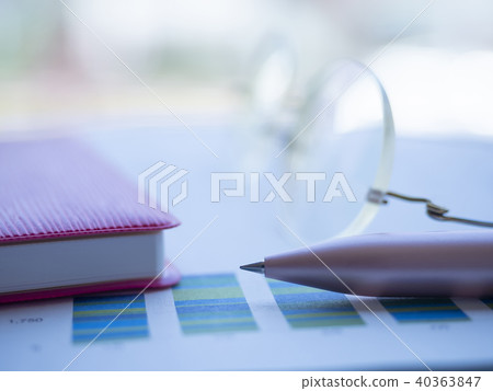 企業圖像，圖表，筆記本，玻璃，新綠色 40363847