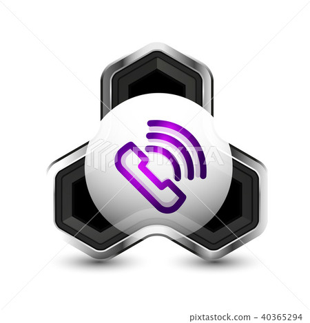Old fashioned phone button, call center support icon Old fashioned phone button, call center support icon 40365294
