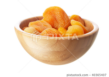 Dried apricots on white 40365407