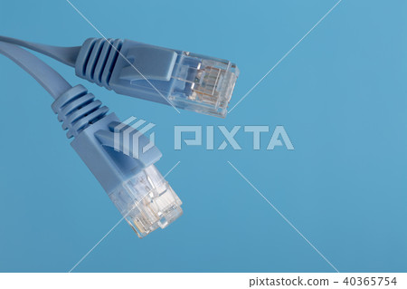 Telecommunication cable with blue RJ45 plug 40365754