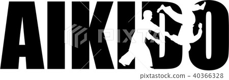 Aikido word with cutout silhouettes Aikido word with cutout silhouettes 40366328