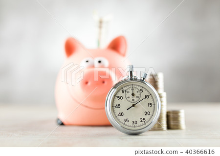 Analog stopwatch on grey background Analog stopwatch on grey background 40366616