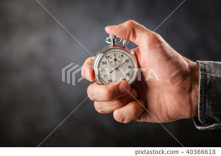 Analog stopwatch on black background 40366618