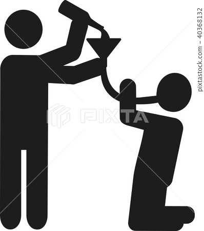 Drinking beer bong pictogram Drinking beer bong pictogram 40368132