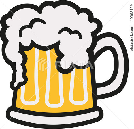 Beer mug comic with foam Beer mug comic with foam 40368159