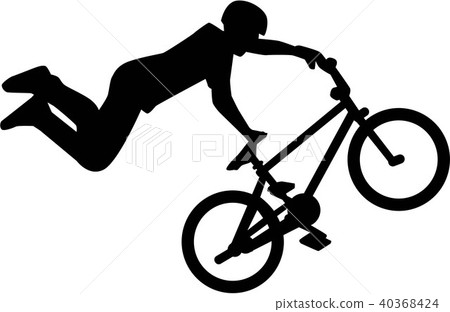 Silhouette of bmx rider stunt Silhouette of bmx rider stunt 40368424