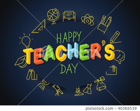 Happy Teachers Day. Vector illustration - Stock Illustration [40368539] -  PIXTA