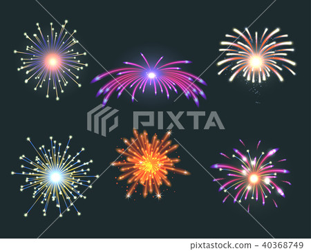 Firework vector illustration celebration holiday event night explosion light festive party 40368749