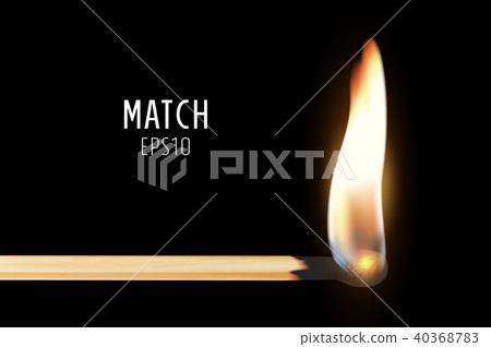 Vector 3d realistic burning match stick icon... - Stock Illustration ...