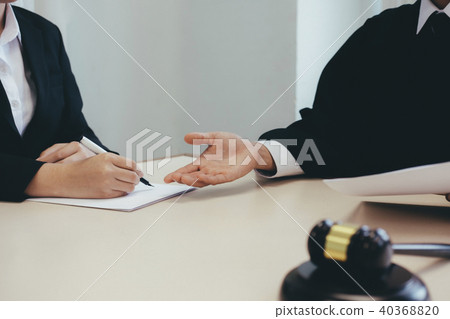 Lawyer and attorney team meeting at law firm Lawyer and attorney team meeting at law firm 40368820