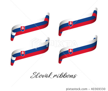 Set of four modern colored Slovak ribbons 40369330