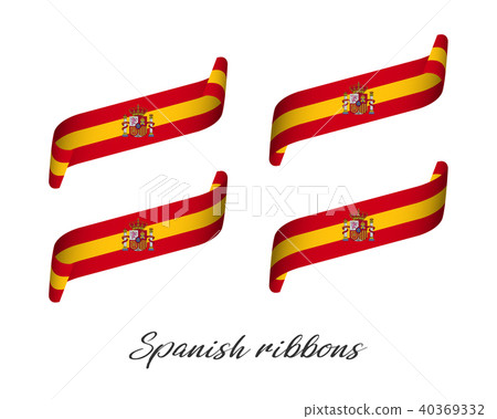 Set of four modern colored Spanish ribbons 40369332