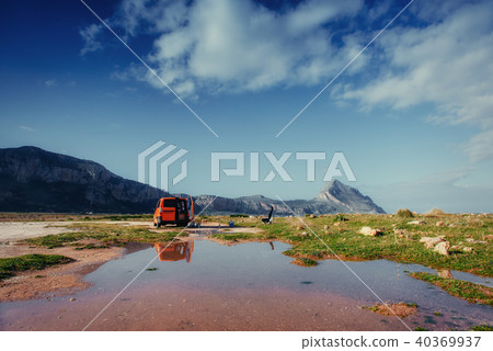 Scenic rocky coastline Cape Milazzo. Sicily, Italy Scenic rocky coastline Cape Milazzo. Sicily, Italy 40369937