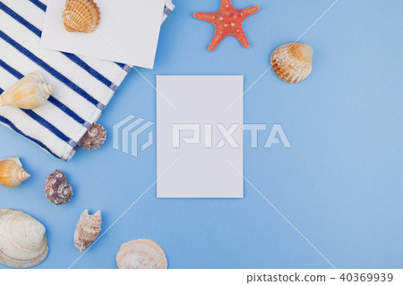 Flat lay concept of summer travel vacations 40369939