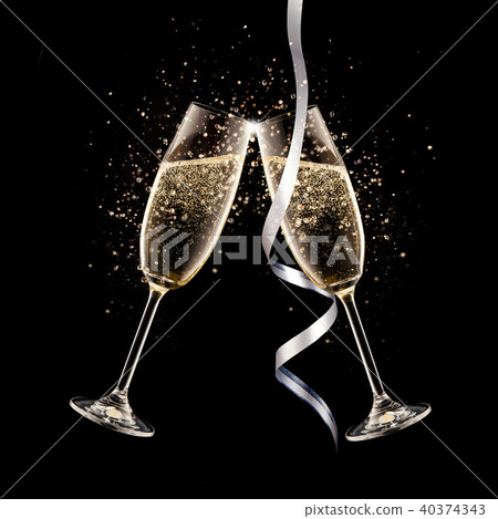 Champagne glass with bubbles Champagne glass with bubbles 40374343