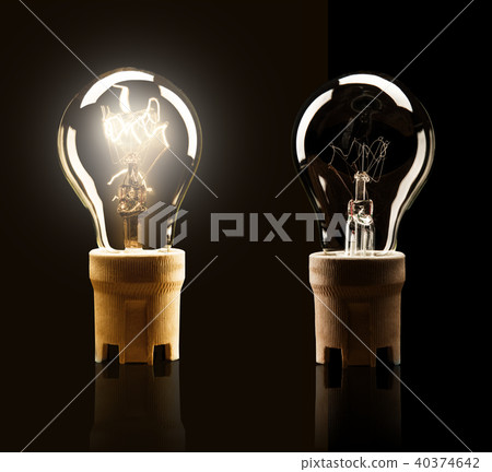 Light bulbs isolated on black background 40374642