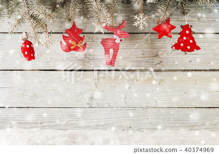 Christmas decoration over wooden background 40374969
