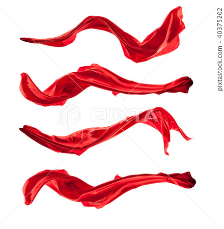 Isolated shots of red satin, isolated on white background 40375202