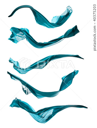 Abstract blue silk on white background 40375203