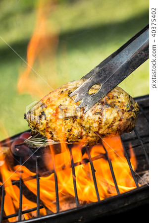 Chicken steak on grill 40375402