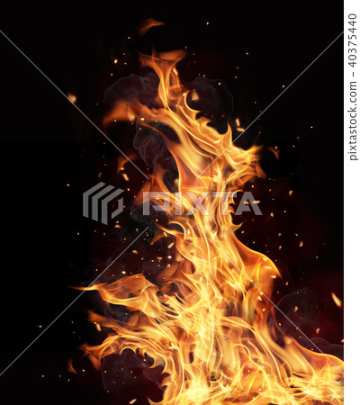 Fire flames on black background Fire flames on black background 40375440