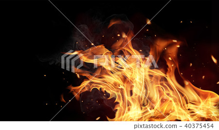 Fire flames on black background 40375454