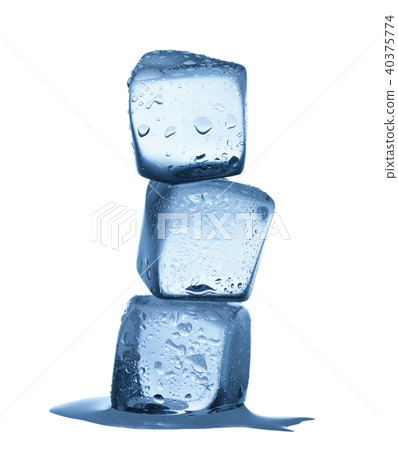 Melting ice cubes isolated on white background 40375774