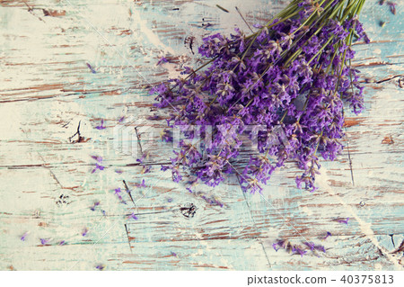 Fresh lavender on wood Fresh lavender on wood 40375813