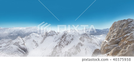 Dolomites panorama view in winter snow time Dolomites panorama view in winter snow time 40375938