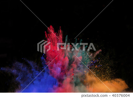 colored dust explosion on black background colored dust explosion on black background 40376004