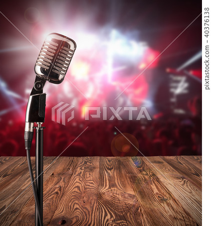 Retro microphone on music concert Retro microphone on music concert 40376138