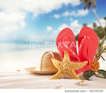 Summer beach with accessories Summer beach with accessories 40376397